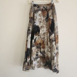 East 5th Neutral Watercolor A-Line Skirt - Brown/Black/Gray